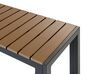 Zestaw ogrodowy stół i 2 ławki jasne drewno z czarnym NARDO_862920