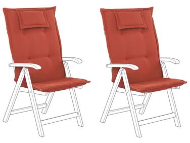 Zestaw 2 poduszek na krzesła ogrodowe czerwony TOSCANA/JAVA