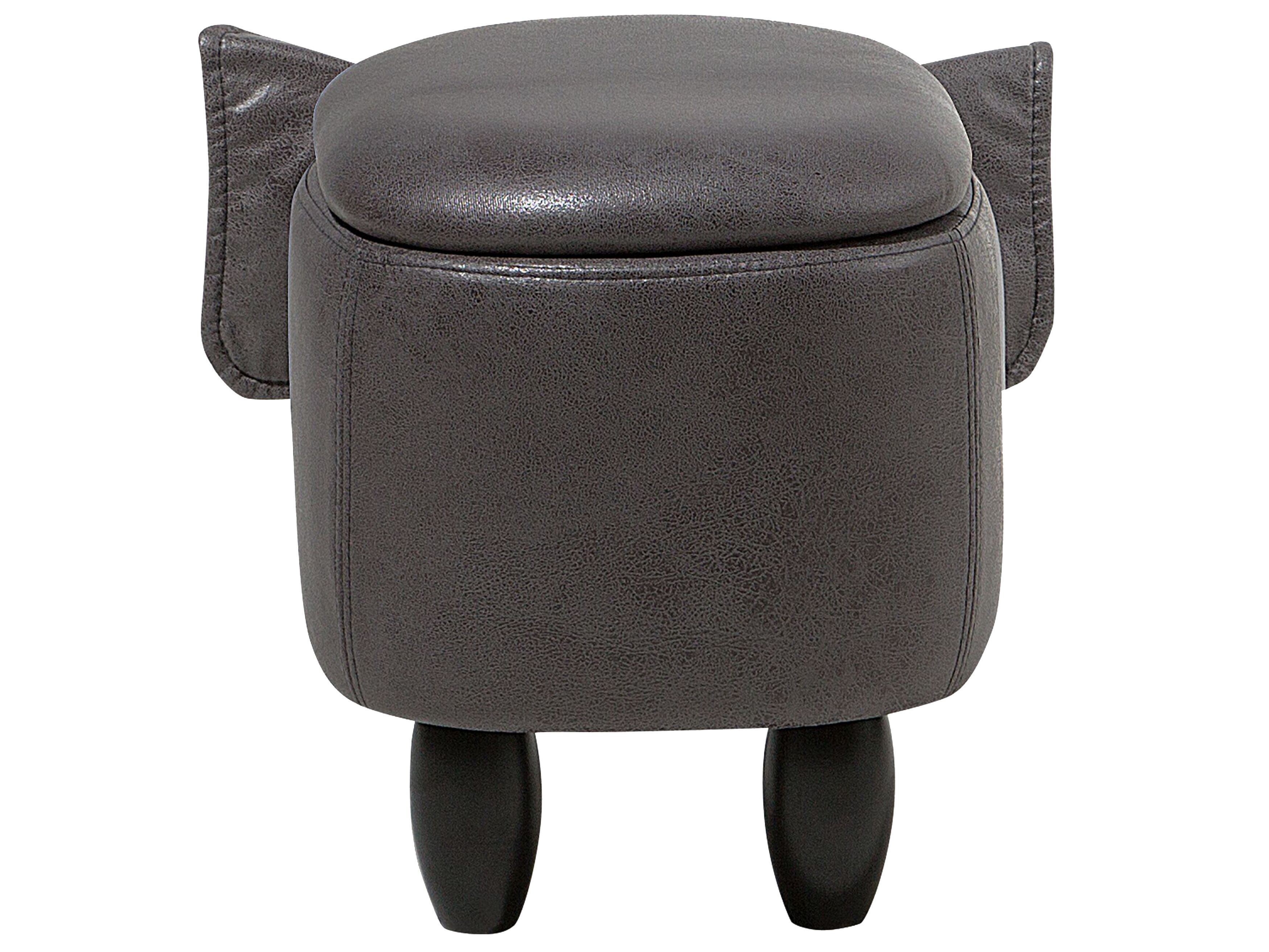 Faux Leather Storage Animal Stool Dark Grey ELEPHANT | Beliani.pt