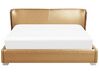 Kožená postel s LED osvětlení 180 x 200 cm zlatá PARIS_749017