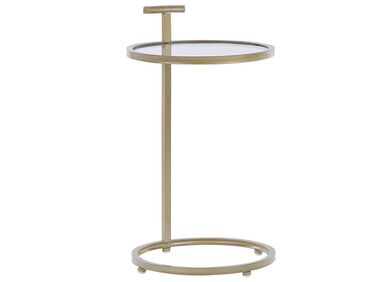 Mesa auxiliar de metal dorado/transparente ⌀ 40 cm SHELBY
