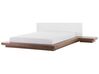EU Super King Size Waterbed with Bedside Tables Brown ZEN_670612