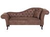 Right Hand Chaise Lounge Faux Suede Brown LATTES_738795