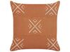 Cotton Cushion Geometric Pattern 45 x 45 cm Orange and White VITIS_838623