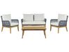 4 Seater Acacia Wood Garden Sofa Set White and Blue MERANO II_818379