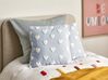 Set of 2 Cotton Cushions Embroidered Hearts 45 x 45 cm Grey GAZANIA_893190