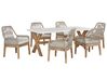 Conjunto de jardín de cemento reforzado mesa 200 x 100 cm 6 sillas blanco/beige OLBIA_816531