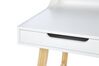 Skrivbord för hemmakontor med 2 lådor och hylla 110 x 58 cm vit med ljust trä BARIE_844760
