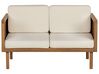 Loungeset 5-zits met salontafel en ottomaan acaciahout lichtbeige BARATTI_830616