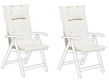 Zestaw 2 poduszek na krzesła ogrodowe złamana biel TOSCANA/JAVA