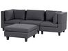 3-Seater Modular Fabric Sofa with Ottoman Dark Grey UNSTAD_893561