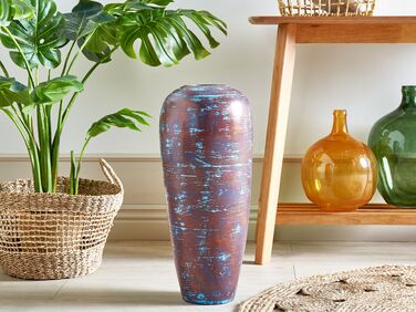 Terracotta Decorative Vase 59 cm Brown and Blue DOJRAN