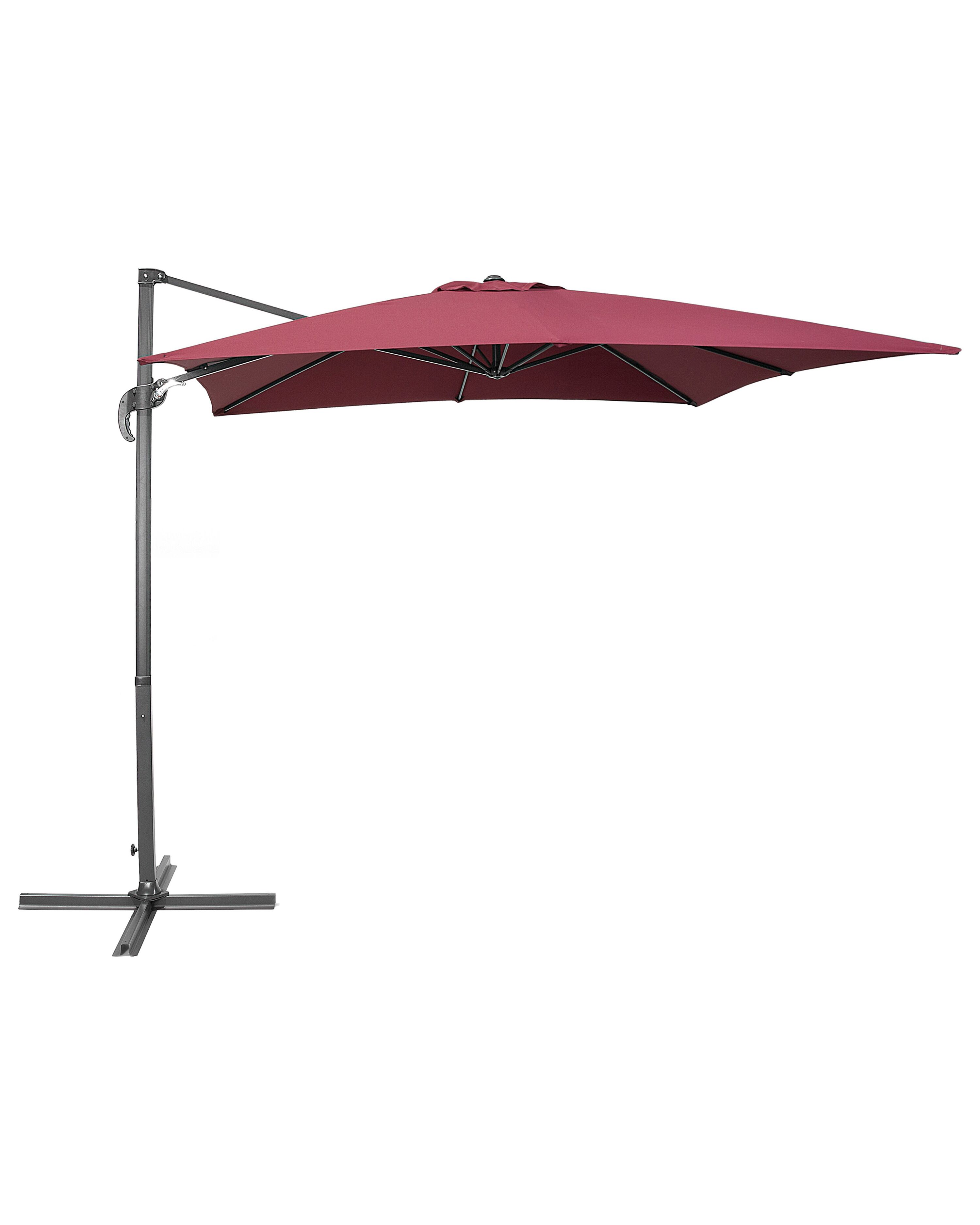 Cantilever Parasol 2.5 x 2.5 m Burgundy MONZA Beliani.co.uk