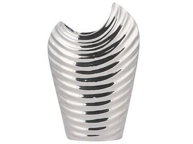 Terakotová dekorativní váza 26 cm stříbrná ECETRA
