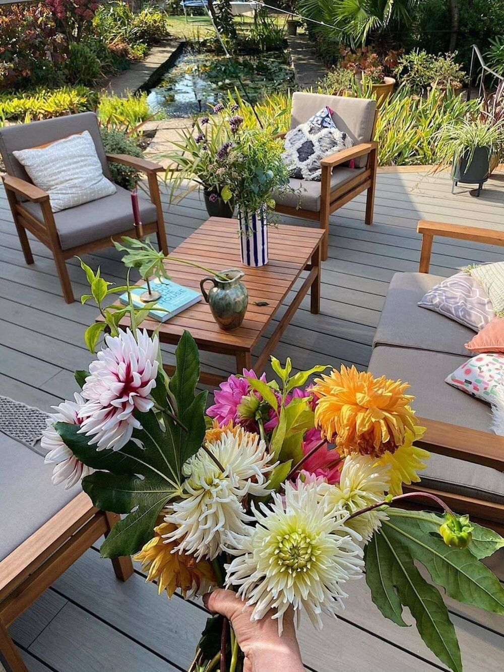 4 Seater Certified Acacia Wood Garden Lounge Set Grey MANILA | Beliani