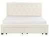 Velvet EU Super King Size Bed with Storage Cream LIEVIN_902444