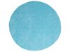 Shaggy Round Area Rug ⌀ 140 cm Blue DEMRE_738132