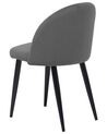 Conjunto de 2 sillas de comedor de terciopelo gris/negro VISALIA_711034