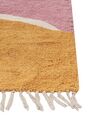 Teppich Baumwolle mehrfarbig / rosa 140 x 200 cm abstraktes Muster Kurzflor XINALI_906988