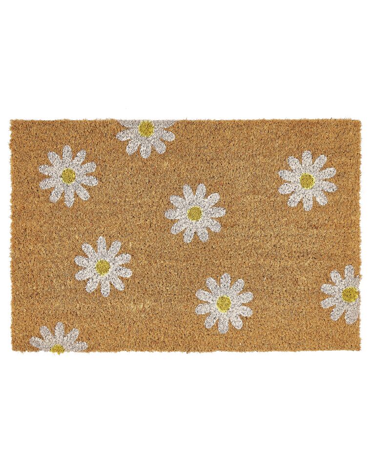 Coir Doormat Daisy Pattern Natural TOPKO_904984