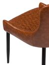 Conjunto de 2 sillas de comedor de piel sintética marrón dorado/negro SOLANO_703321
