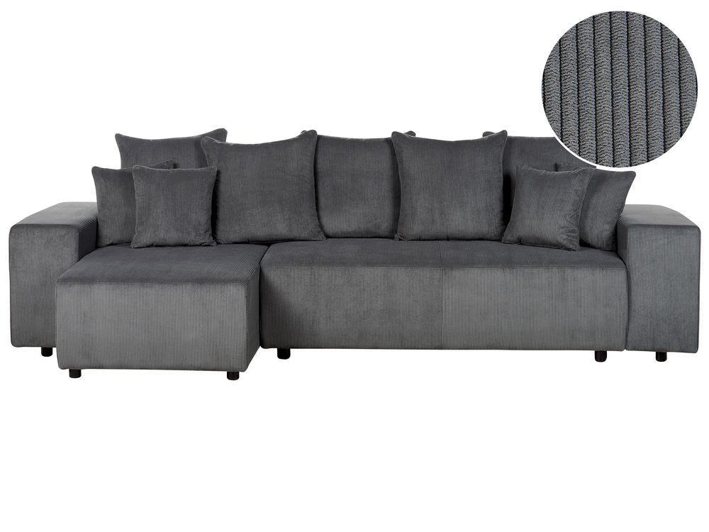 Dark grey sales corner sofa