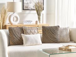 Koristetyyny puuvilla ja juutti beige/musta 45 x 45 cm 2 kpl BERGENIA