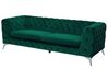 3 Seater Velvet Fabric Sofa Emerald Green SOTRA_727289