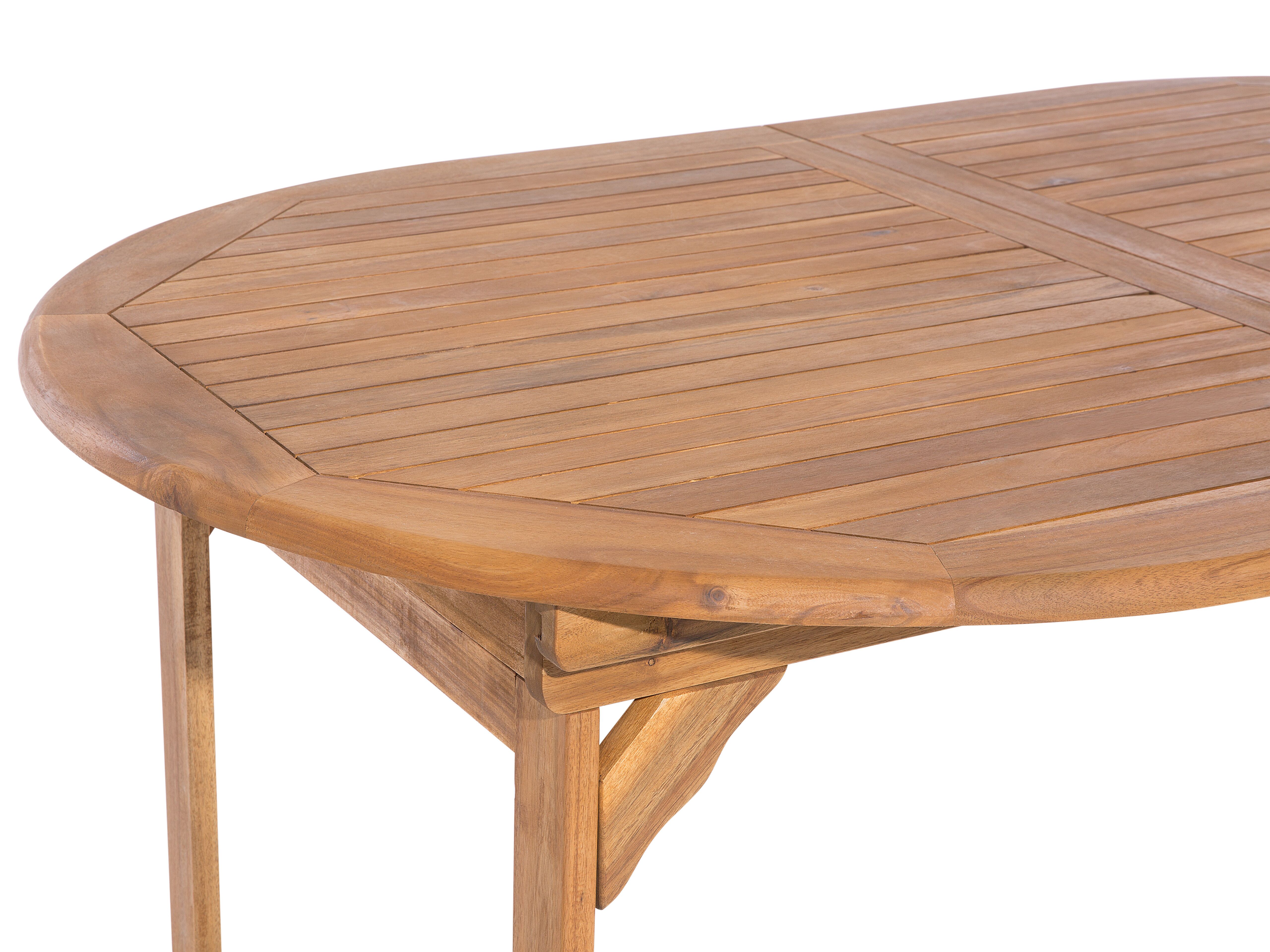 Mesa de jardín ovalada extensible en madera de acacia 160/220x100 cm