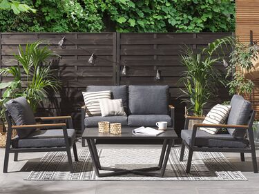 4 Seater Aluminium Garden Sofa Set Dark Grey DELIA