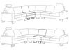 Canapé 6 places d'angle à droite en cuir noir STOCKHOLM II_895227