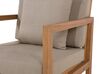 Lounge Set zertifiziertes Holz hellbraun 7-Sitzer Auflagen grau PATAJA_803242