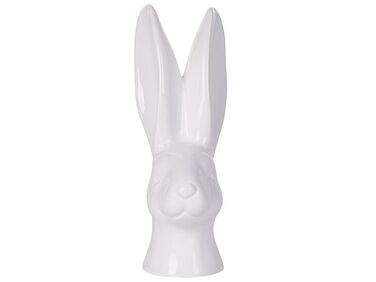 Figurine décorative en céramique tête de lapin blanc 26 cm GUERANDE