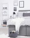 Łóżko kontynentalne z pojemnikami tapicerowane 180 x 200 cm szare SENATOR_705851