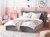 Zamatová posteľ s úložným priestorom 160 x 200 cm sivá VION_826751