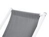 Liegestuhl Aluminium weiß Textilbespannung grau LOCRI_745454