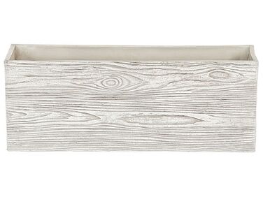 Blumentopf weiß Holzoptik rechteckig 42 x 13 x 15 cm PAOS