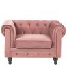 Velvet Armchair Pink CHESTERFIELD_778838