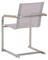 Conjunto de 4 sillas de jardín de poliéster/acero inoxidable beige/plateado COSOLETO_818434