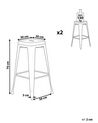 Set of 2 Steel Stools 76 cm Silver with Gold CABRILLO_802504