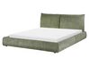 Manšestrová vodní postel 160 x 200 cm zelená VINAY_880856