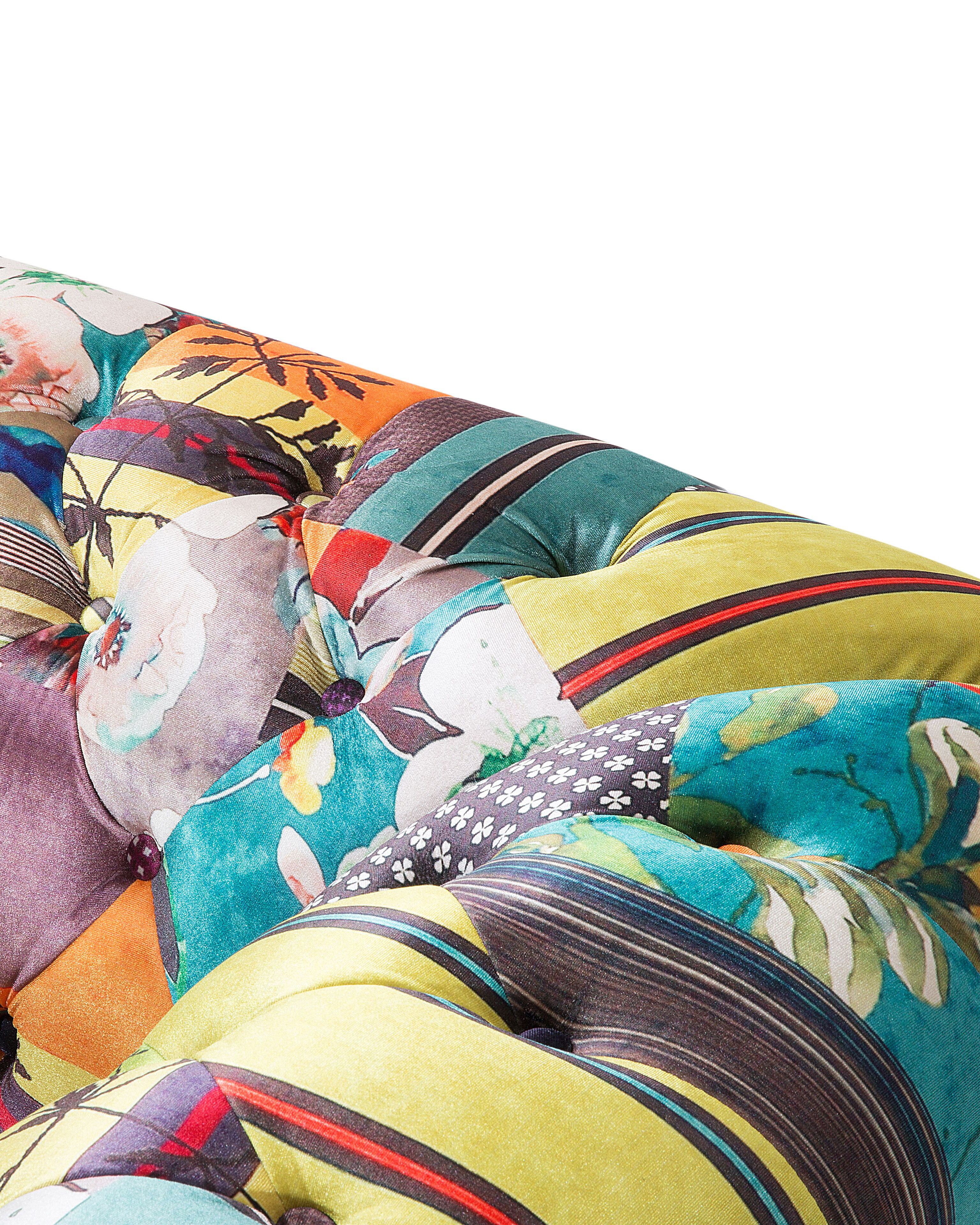 Fotel patchwork żółty CHESTERFIELD