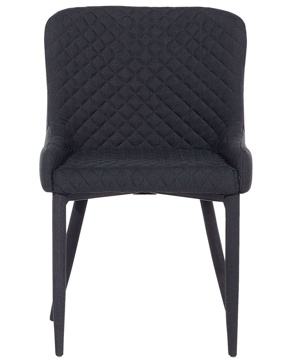 Set of 2 Fabric Dining Chairs Black SOLANO Beliani.co.uk