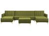 U-formad 5-sitssoffa med ottoman sammet grön ABERDEEN_882431