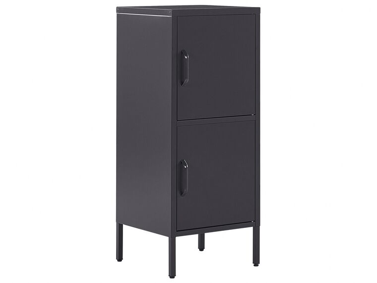 2 Door Metal Storage Cabinet Black HURON_812014