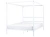 Metal EU King Size Canopy Bed White LESTARDS _863427