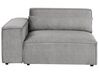 Left Hand 3 Seater Modular Fabric Corner Sofa with Ottoman Grey HELLNAR_912022
