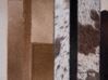 Kožený koberec 140 x 200 cm čierna/béžová DALYAN_689309