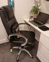 Cadeira de escritório com função de massagem em pele sintética preta GRANDEUR II_908665
