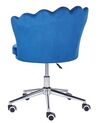 Krzesło biurowe regulowane welurowe niebieskie MONTICELLO_851754